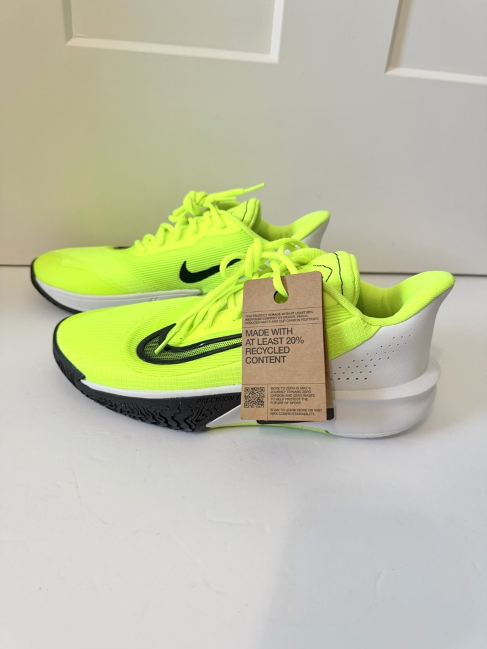 Nike Precision VII Men Basketball Shoes Sneakers New Volt FN4322-700 Size 9